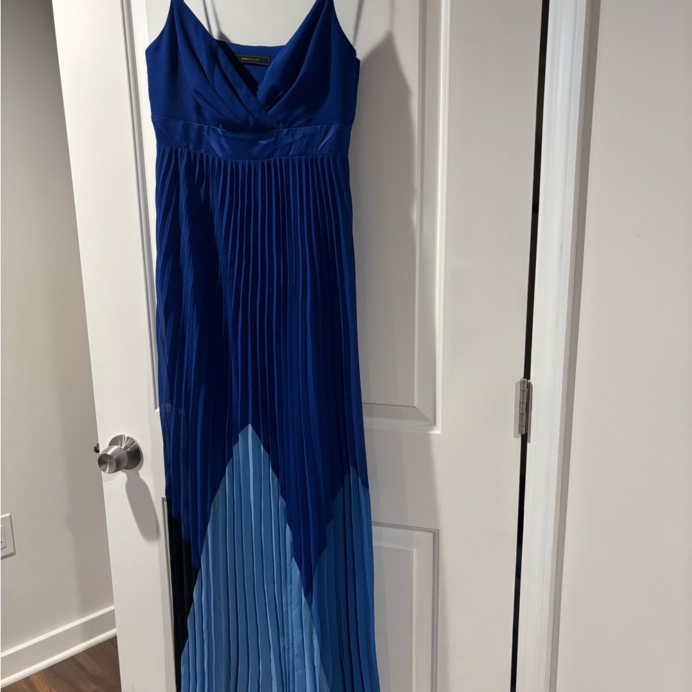 BCBGMaxAzria Royal Blue Pleated Maxi Dress